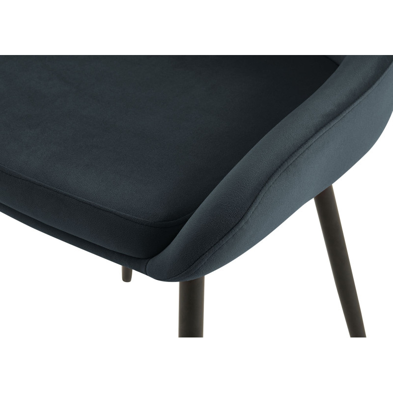 Chaise de salle à manger Elmira en velours noir noir