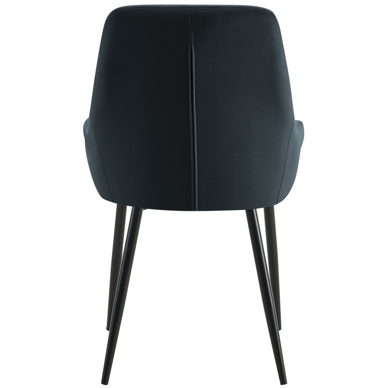 Chaise de salle à manger Elmira en velours noir noir