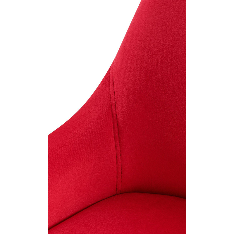 Chaise de salle à manger Elmira en velours noir rouge