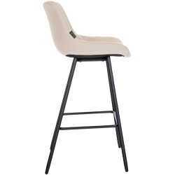 Tabouret de bar Weston simili cuir crème