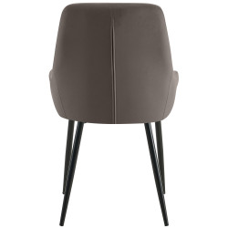 Chaise de salle à manger Elmira en velours noir anthracite