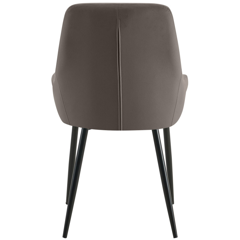 Chaise de salle à manger Elmira en velours noir anthracite