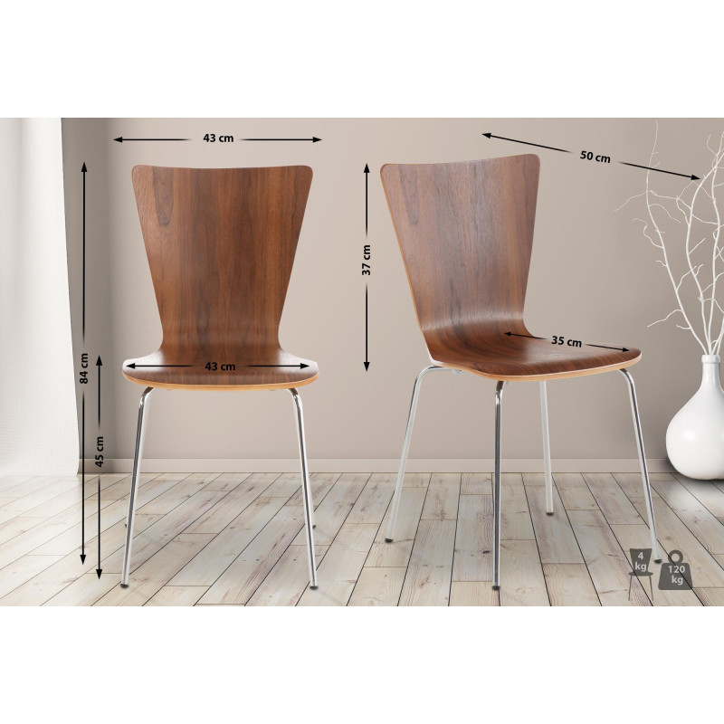 Silla Apilable Aaron Nogal