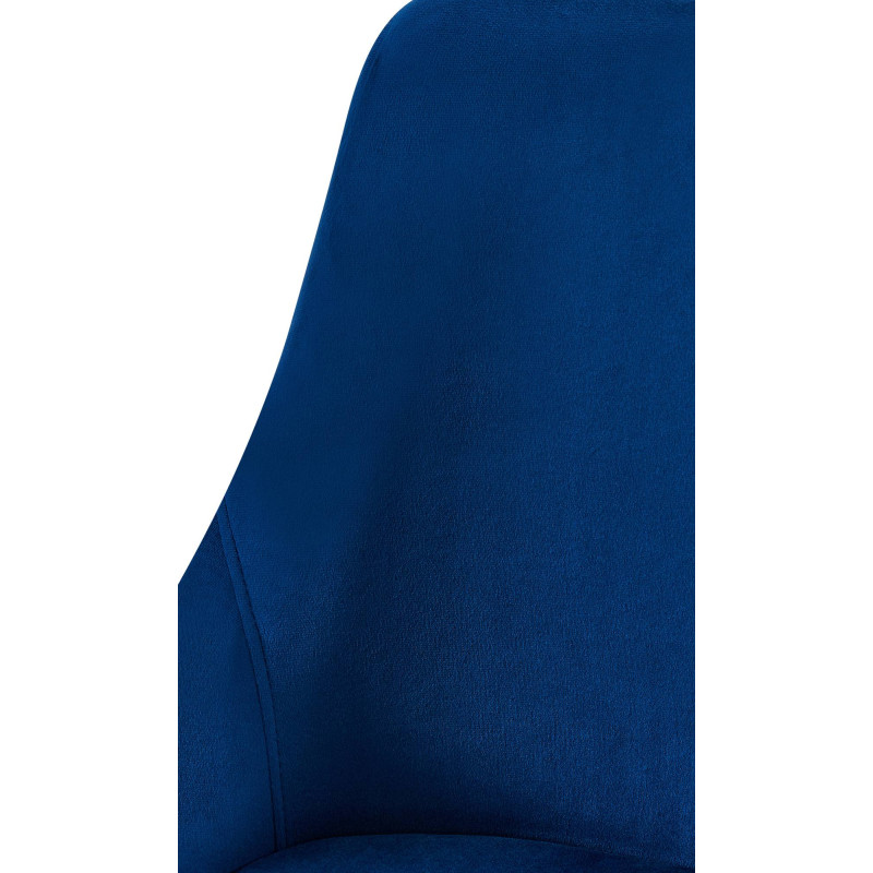Chaise de salle à manger Elmira velours doré bleu foncé