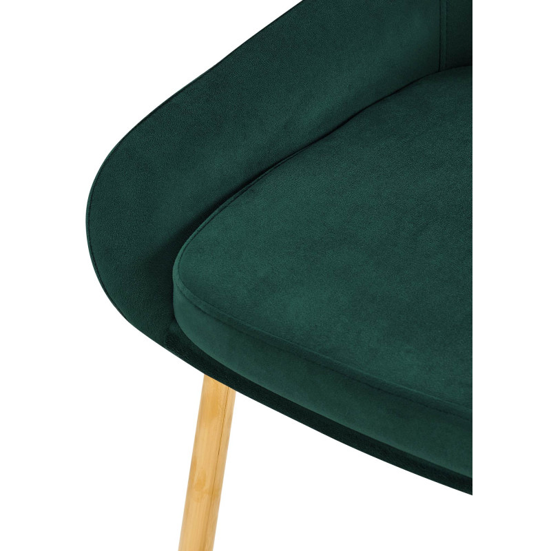 Chaise de salle à manger Elmira velours doré vert
