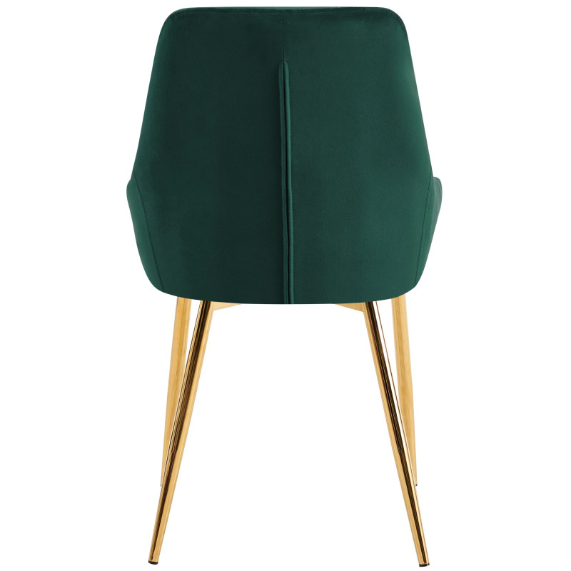 Chaise de salle à manger Elmira velours doré vert