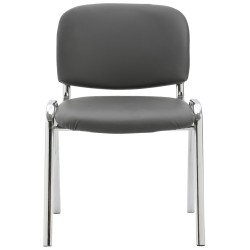 Chaise visiteur Ken C en cuir synthétique gris