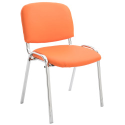 Fauteuil visiteur Ken C, similicuir, orange