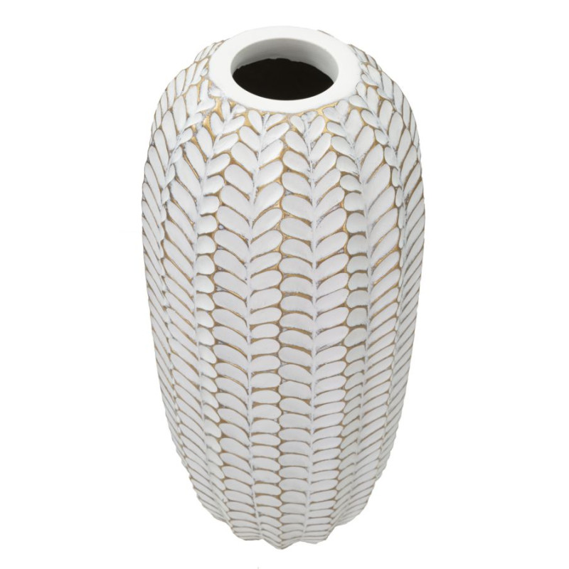 VASE RÉSINE FEUILLE CM Ø 18,5X46
