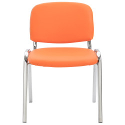 Fauteuil visiteur Ken C, similicuir, orange