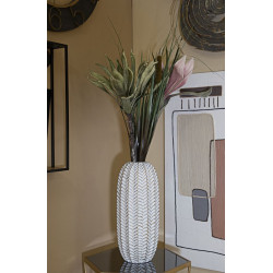 VASE RÉSINE FEUILLE CM Ø 18,5X46