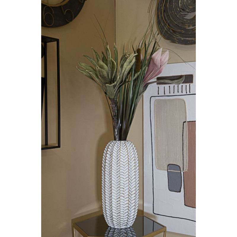 VASE RÉSINE FEUILLE CM Ø 18,5X46