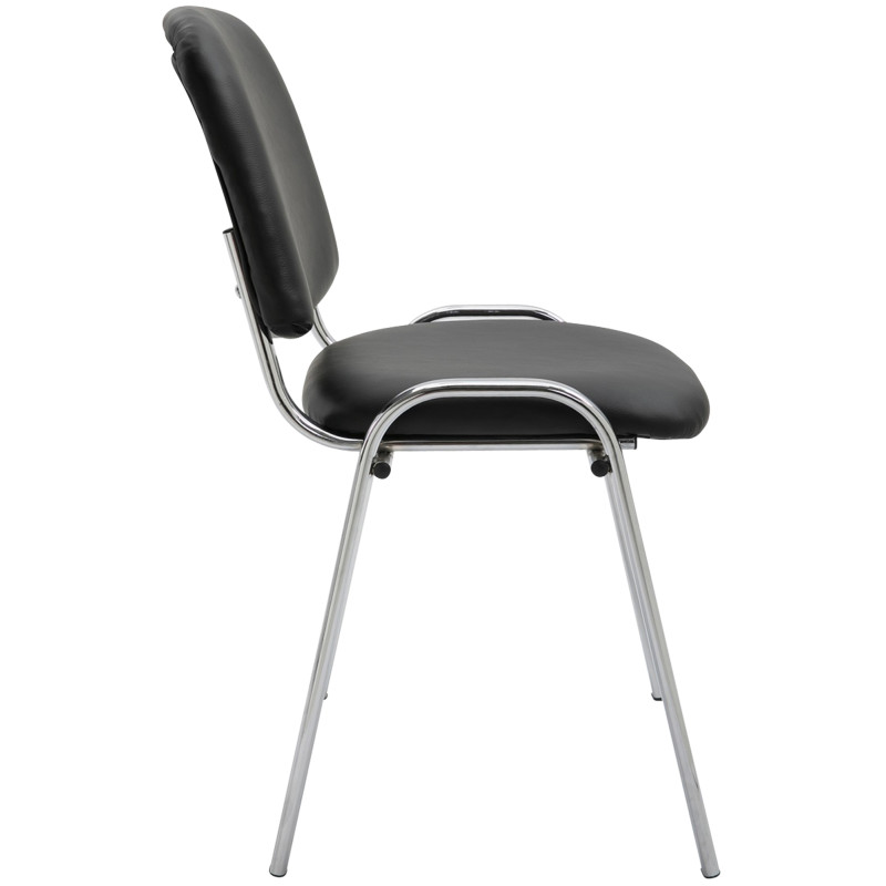 Chaise visiteur Ken C simili cuir noir
