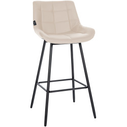 Tabouret de bar Weston simili cuir crème