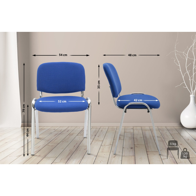 Silla De Conferencia Ken Chrom En Tela Azul