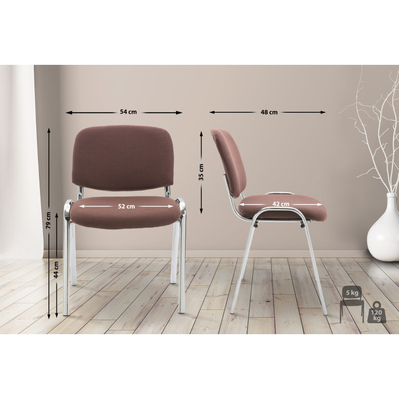 Chaise visiteur Ken C en tissu marron