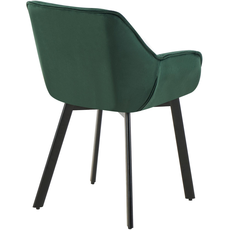 Chaise de salle à manger en velours Antigo vert