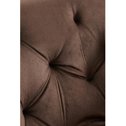 Chaise de salle à manger en velours Antigo brun