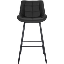 Tabouret de bar Weston, similicuir noir