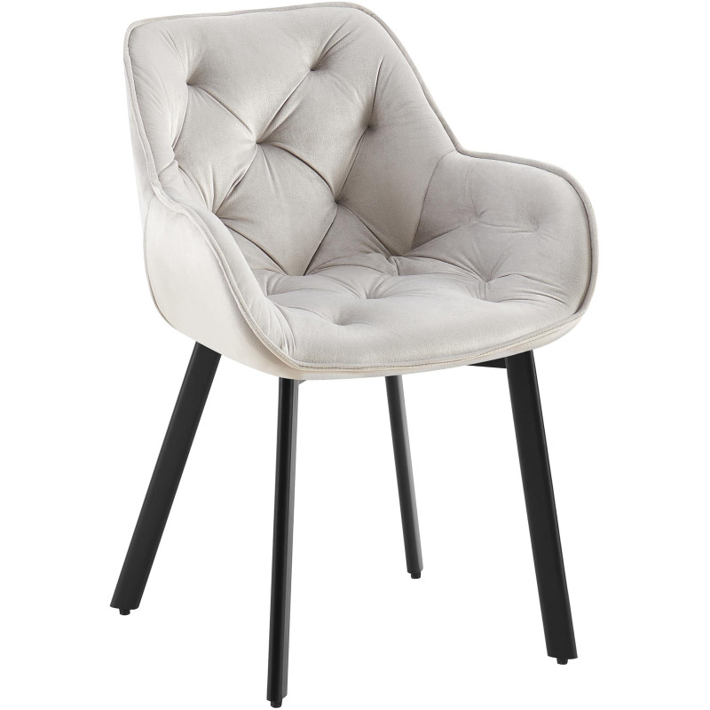 Chaise de salle à manger en velours Antigo gris