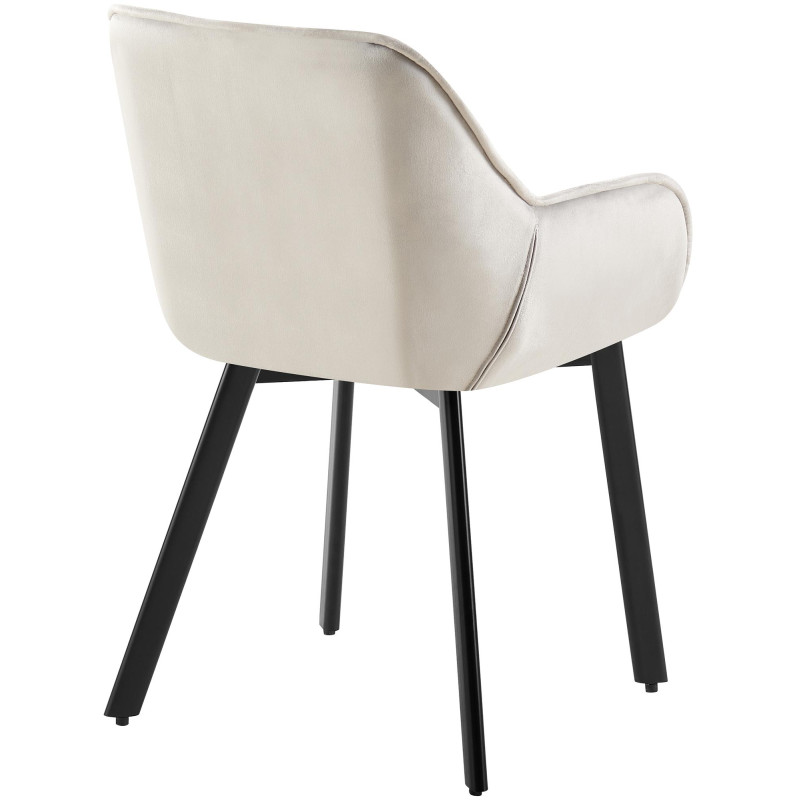 Chaise de salle à manger en velours Antigo gris