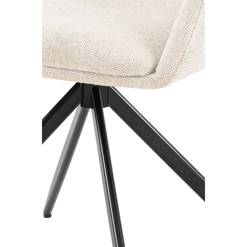 Chaise de salle à manger en tissu Olema crème