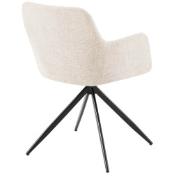 Chaise de salle à manger en tissu Olema crème