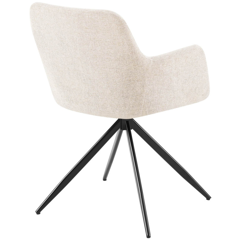 Chaise de salle à manger en tissu Olema crème