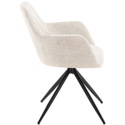 Chaise de salle à manger en tissu Olema crème