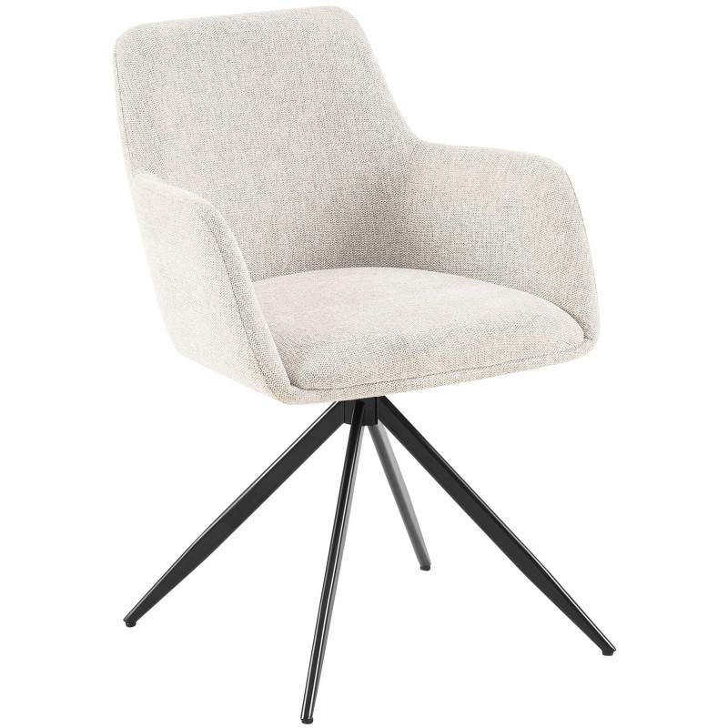Chaise de salle à manger en tissu Olema crème