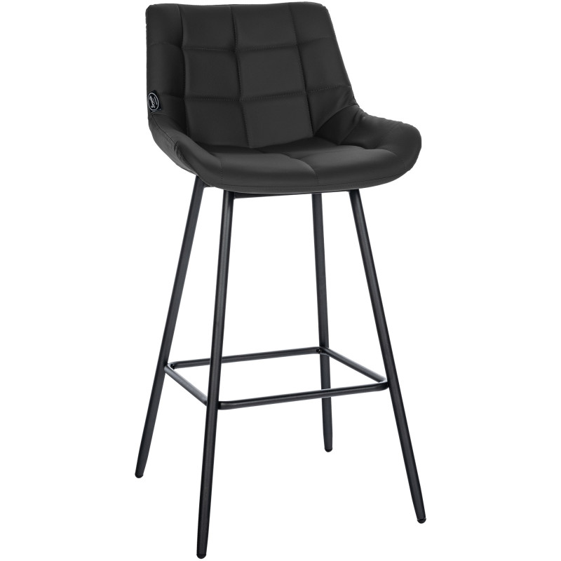 Tabouret de bar Weston, similicuir noir