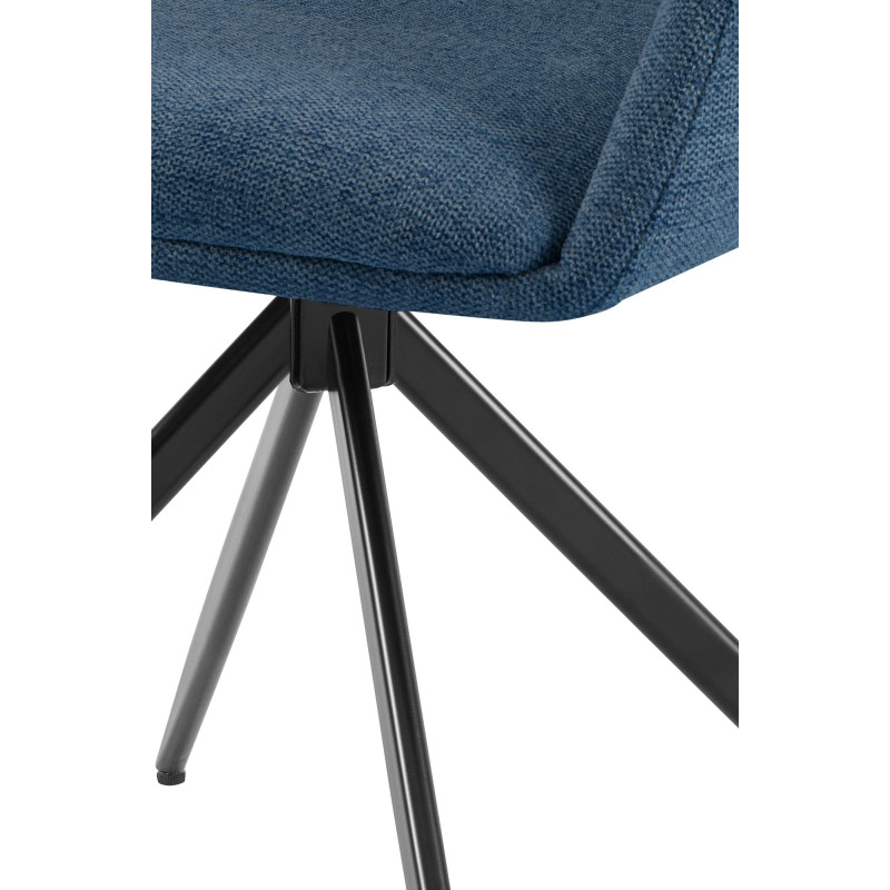 Chaise de salle à manger en tissu Olema bleu