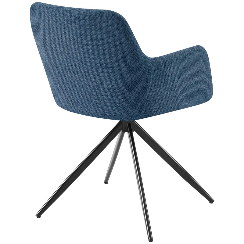 Chaise de salle à manger en tissu Olema bleu