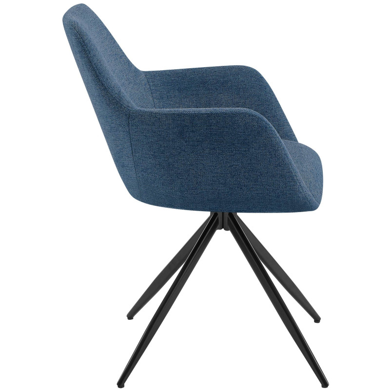 Chaise de salle à manger en tissu Olema bleu