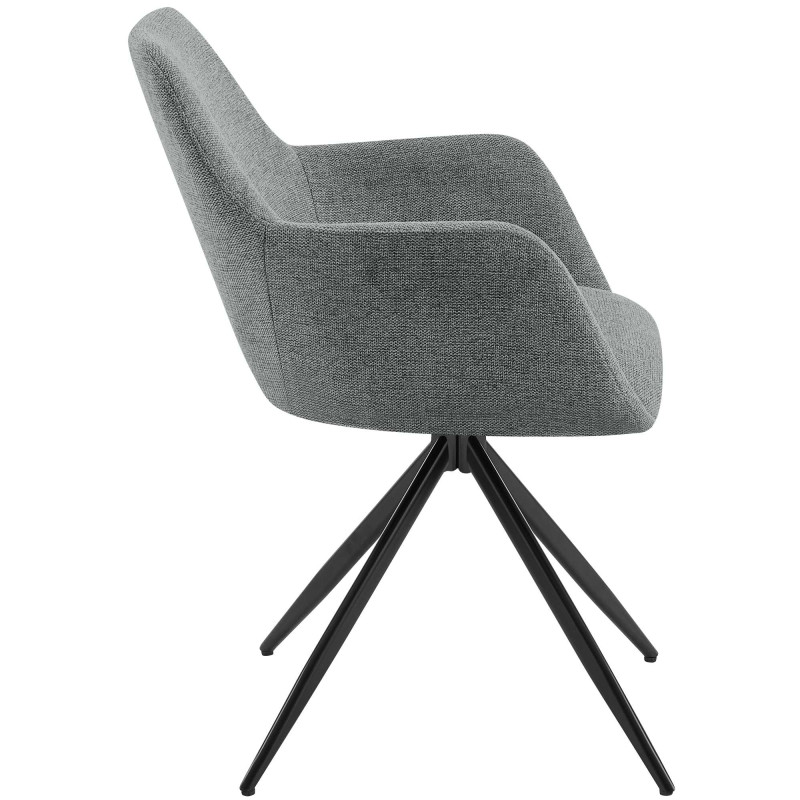 Chaise de salle à manger en tissu Olema gris
