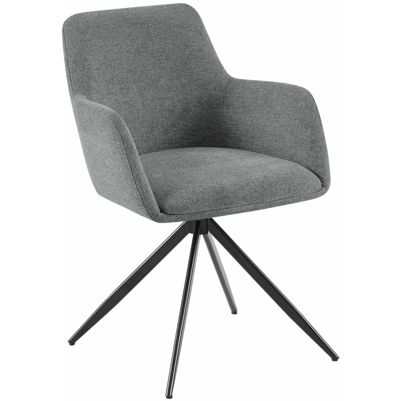 Chaise de salle à manger en tissu Olema gris