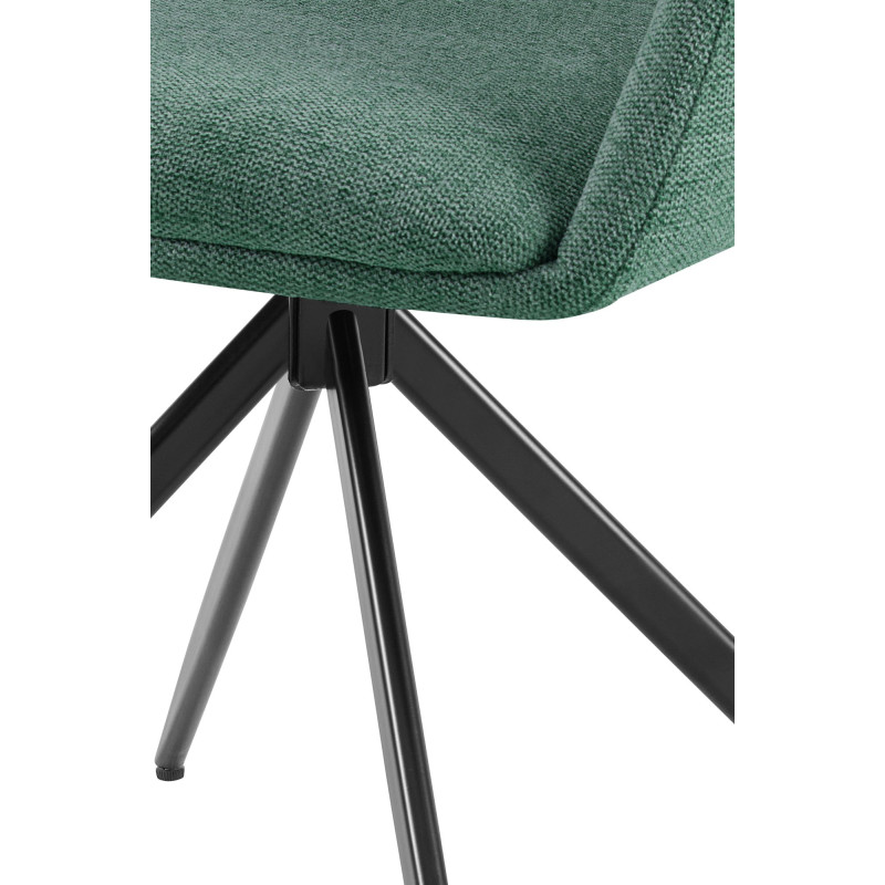 Chaise de salle à manger en tissu Olema vert