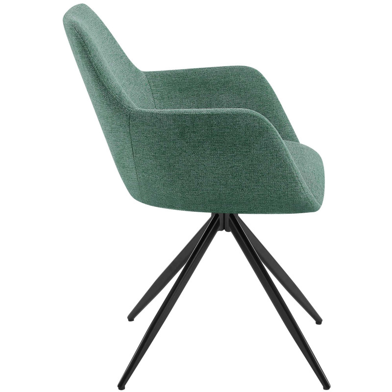 Chaise de salle à manger en tissu Olema vert