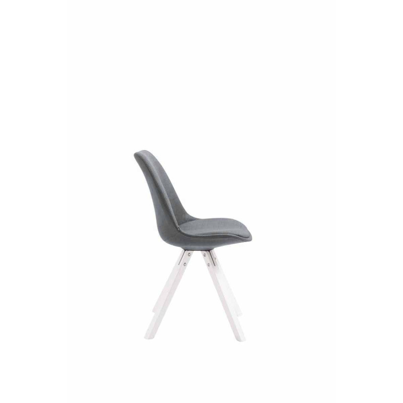 Chaise visiteur Toulouse tissu Square blanc gris foncé