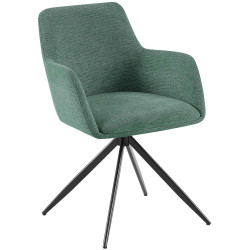Chaise de salle à manger en tissu Olema vert