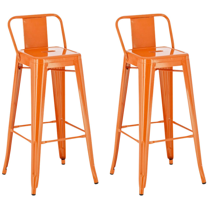 Ensemble de 2 tabourets de bar Mason orange