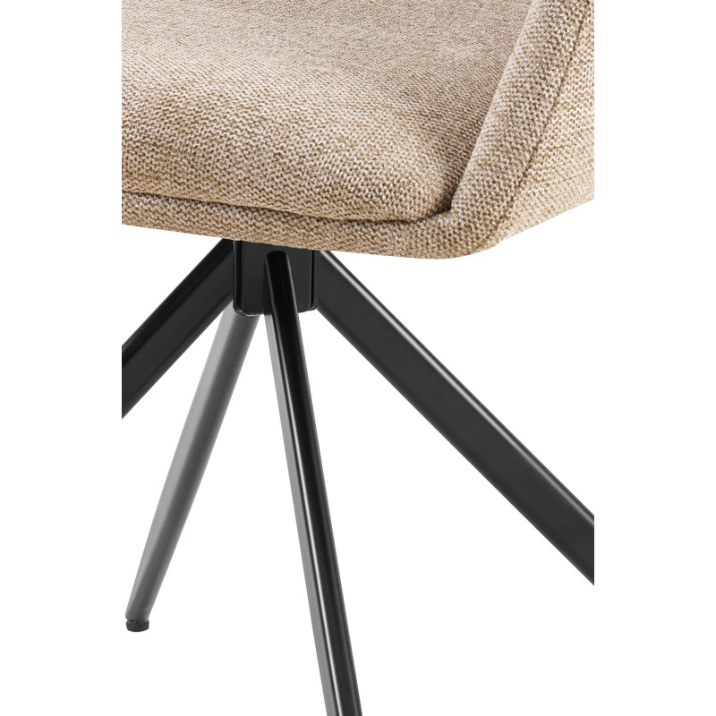 Chaise de salle à manger en tissu Olema taupe