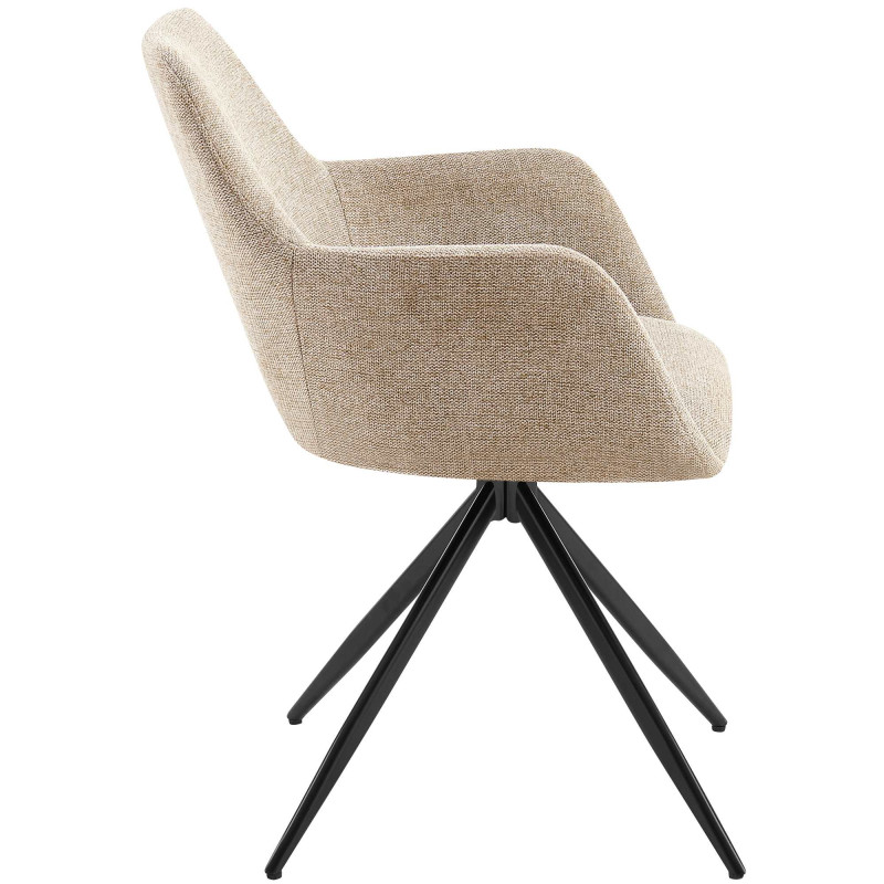 Chaise de salle à manger en tissu Olema taupe