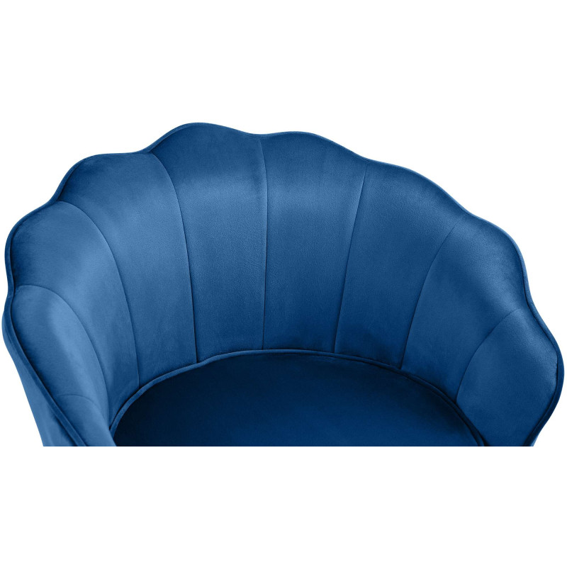Chaise Rosita velours bleu