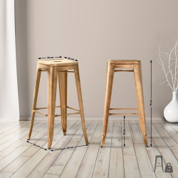 Ensemble de 2 tabourets de bar Joshua or