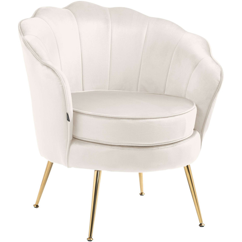 Chaise Rosita velours crème