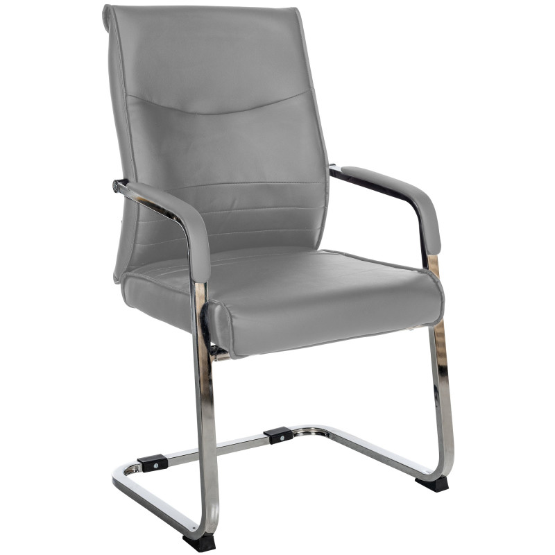 Silla de visita Hobart Gris,Simil cuero