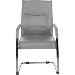 Silla de visita Hobart Gris,Simil cuero