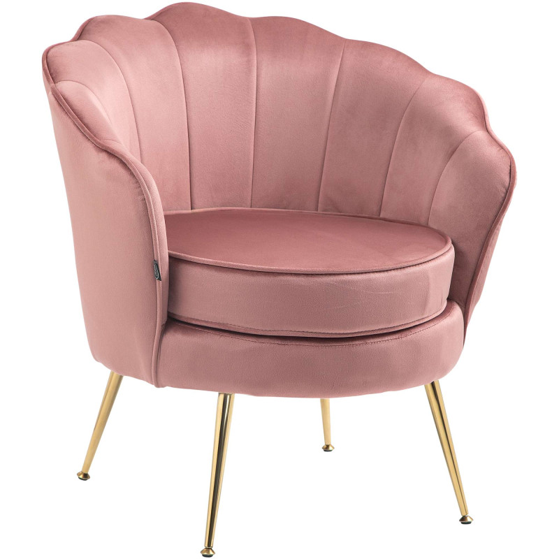 Chaise Rosita velours rose
