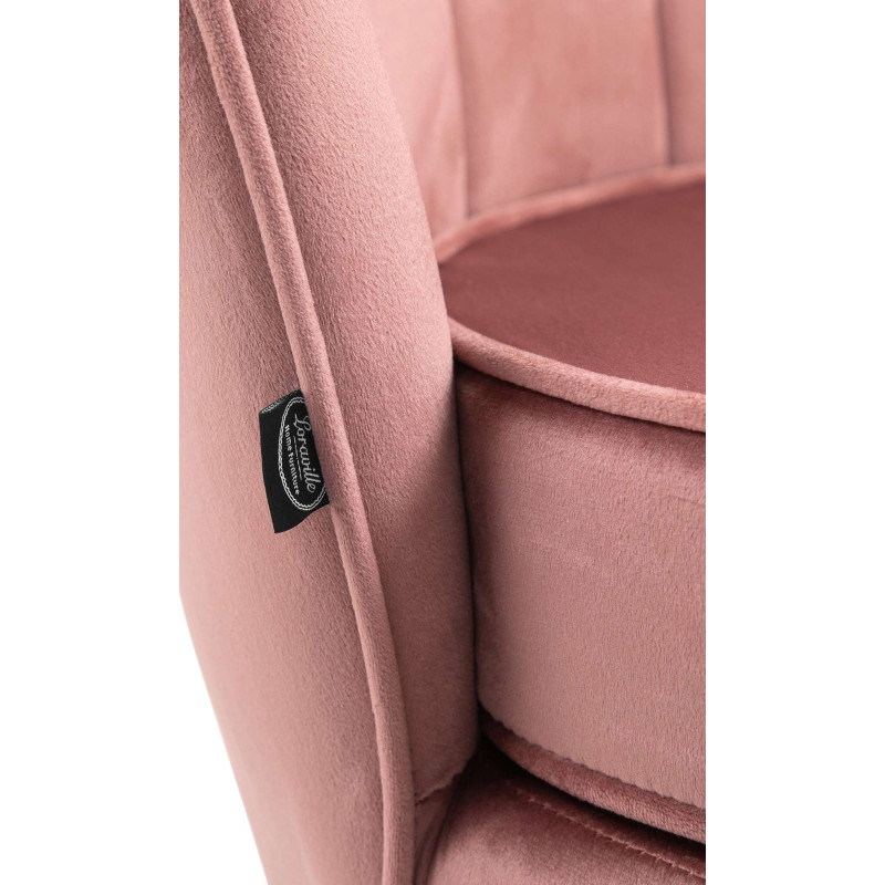 Chaise Rosita velours rose